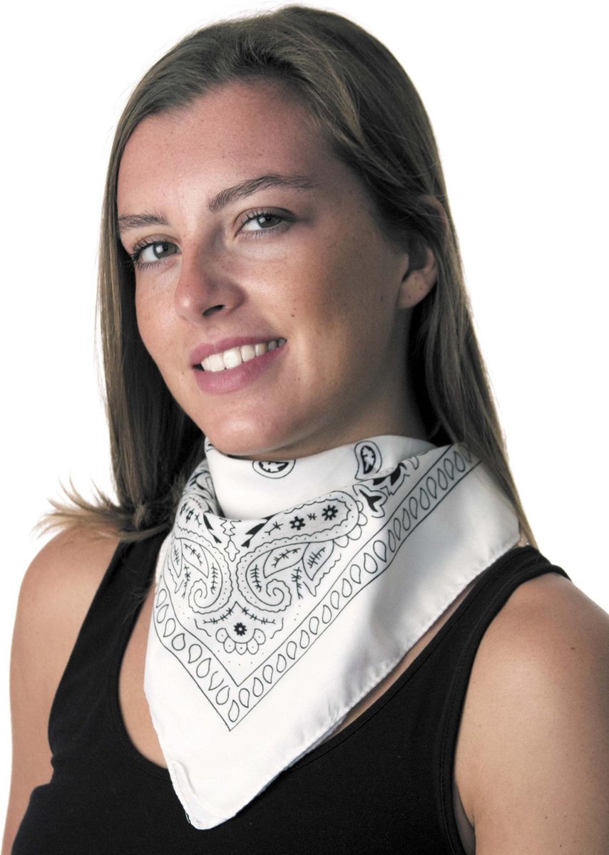 PARTYPRO - Witte bandana voor volwassenen - Accessoires > Haar accessoire